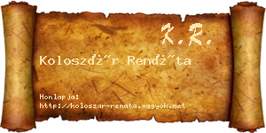 Koloszár Renáta névjegykártya